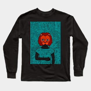 Mother - Female Character with Doodle Mask and Animal Eyes Long Sleeve T-Shirt